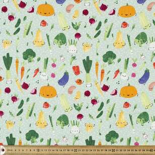 Happy Veg Printed 112 cm Organic Cotton Jersey Fabric Multicoloured 148 cm