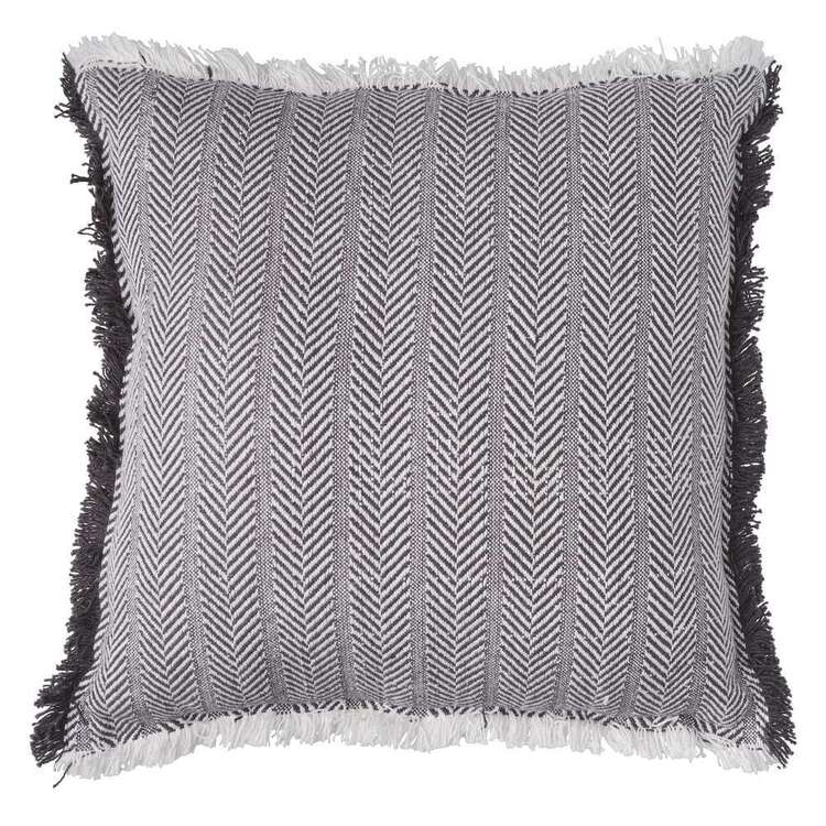 Logan And Mason Home Ryton Woven Herringbone Cushion Charcoal 50 x 50 cm