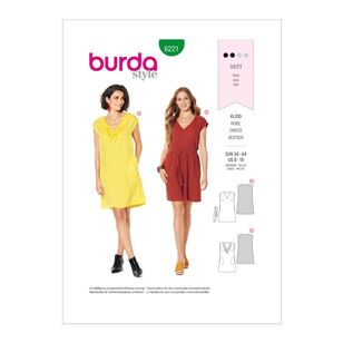Burda Pattern 6221 Misses' Pull-On Dresses With Length Options 8 - 18