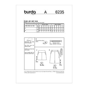 Burda Pattern 6235 Misses' Skirt In Two Lengths 8 - 18