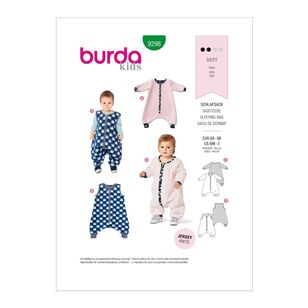 Burda Pattern 9298 Toddlers' Infants Sleeping Bag Or Jumpsuit 6 - 36 Months