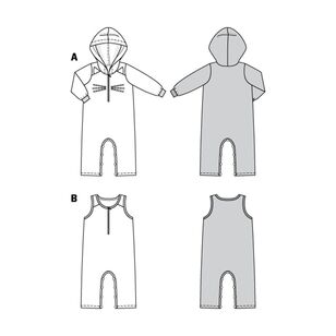 Burda Pattern 9299 Toddlers' Jumpsuits With Variations 6 - 36 Months