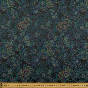 Ditsy Floral Printed 90 cm Oriental Brocade Fabric Black 90 cm