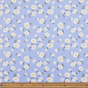 Daisy Blues Printed 112 cm Cotton Poplin Fabric Blue 112 cm
