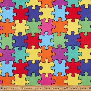 Jigsaw Printed 112 cm Buzoku Cotton Duck Fabric Multicoloured 112 cm