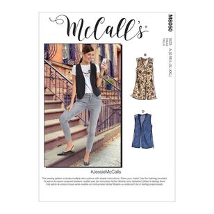 McCall's Sewing Pattern M8050 Misses' Unlined Vests White S - XL