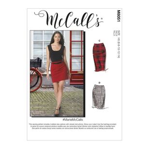 McCall's Sewing Pattern M8051 Misses' Pencil Skirts White