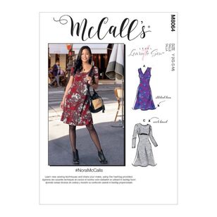 McCall's Pattern M8064 #NoraMcCalls - Misses' Knit Dresses with V, Crew or Scoop Necklines