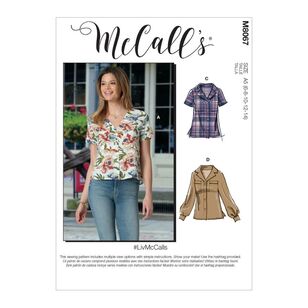 McCall's Sewing Pattern M8067 Misses' Tops White