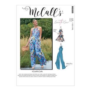McCall's Sewing Pattern M8069 Misses' Romper, Jumpsuits and Belt White