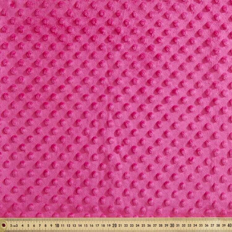 Pink Fleece Patterned Plain 150 cm Minky Dot Polar Fleece Fabric Hot Pink | Spotlight Australia