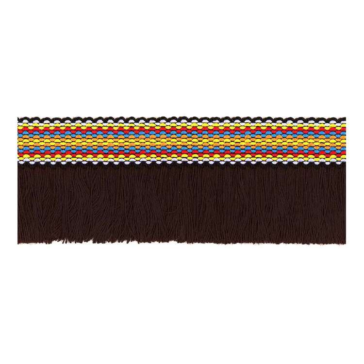Simplicity Jacquard Tribal Fringe Brown 53.4 mm x 90 cm