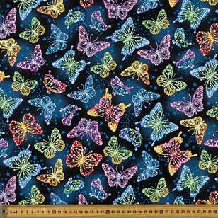 Flutters Butterflies Cotton Fabric Pink 112 cm