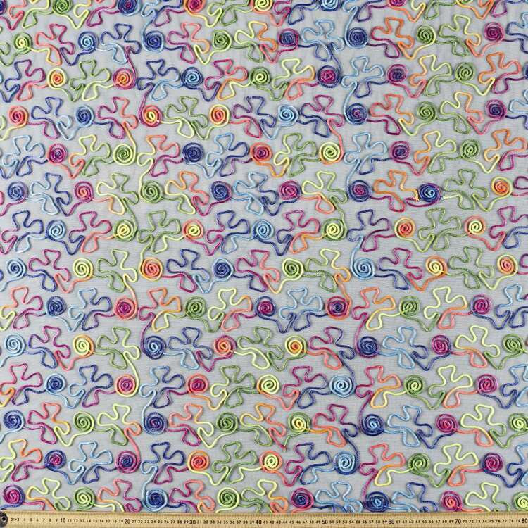 Neon Cornelli Patterned 135 cm Lace Fabric Multicoloured 135 cm