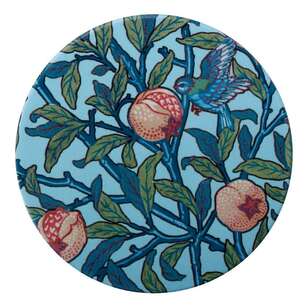Casa Domani William Morris Bird & Pom 10 cm Ceramic Coaster Multicoloured 10 cm Round