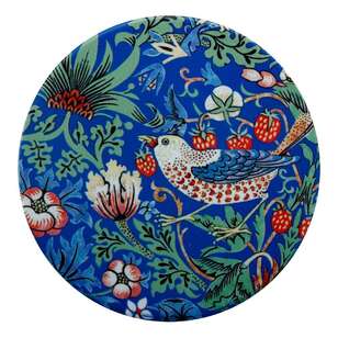 Casa Domani William Morris Strawberry Thief 10 cm Ceramic Coaster Multicoloured 10 cm Round