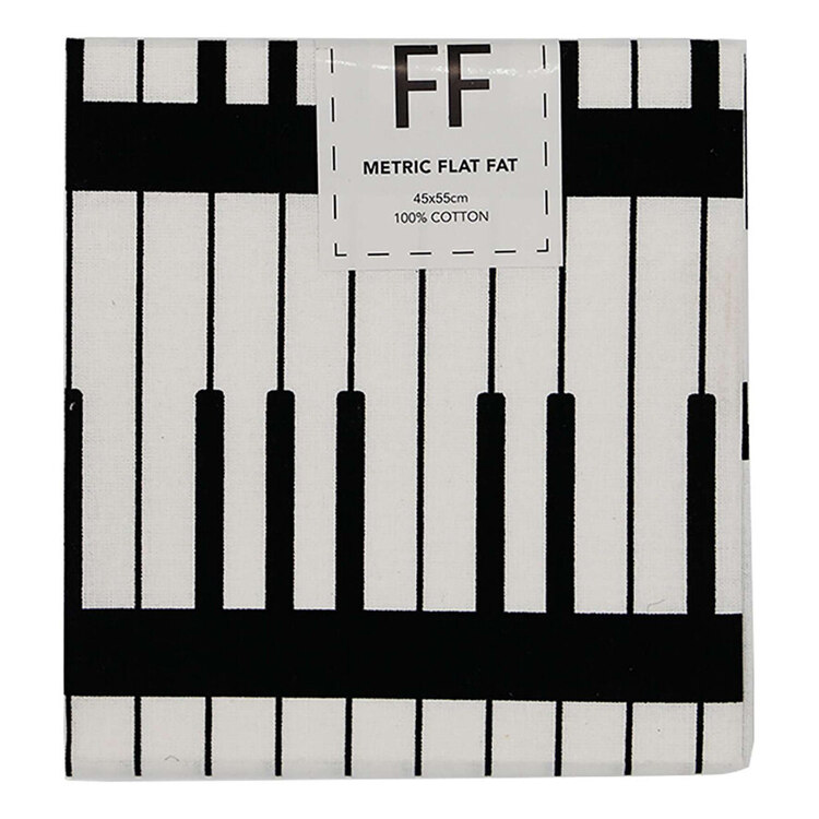 Monotones Piano Keys Printed Cotton Flat Fat