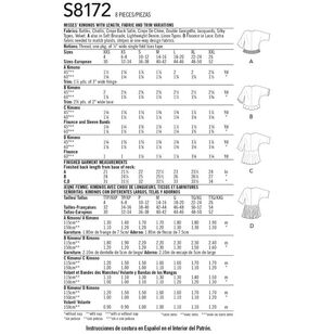 Simplicity S8172 Misses' Fashion Kimonos with Length, Fabric & Trim ...