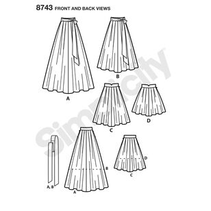 Simplicity Pattern S8743 Misses' Pleated Skirts