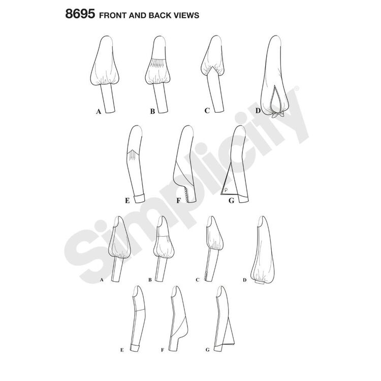 Simplicity S8695 Misses' Vintage Set of Sleeves Pattern
