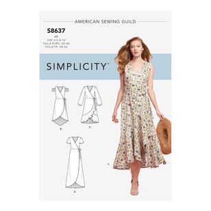 Simplicity Pattern S8637 Misses' Wrap Dress