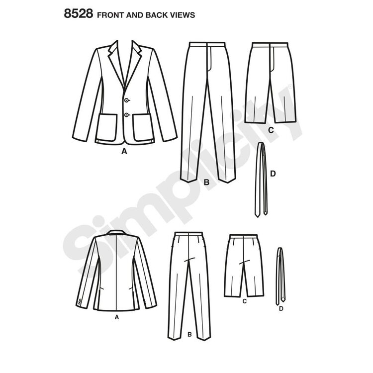 Simplicity Pattern S8528 Men's Costume Suit