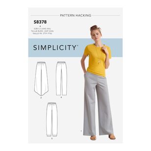 Simplicity Pattern S8378 Misses' Knit Pants with Two Leg Widths and Options for Design Hacking XX Small - XX Large