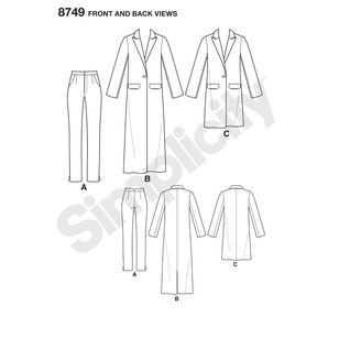 Simplicity Pattern S8749 Misses'/Women's Mimi G Style Coat and Pants