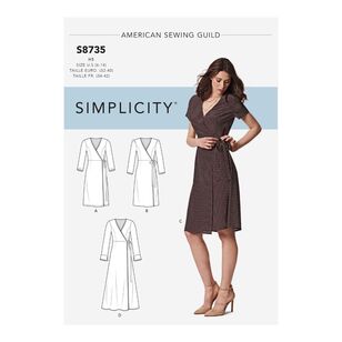 Simplicity Pattern S8735 Misses'/Miss Petite Wrap Dress