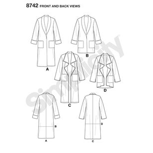 Simplicity Pattern S8742 Misses' Cardigan XX Small - XX Large