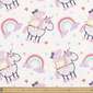 Peppa Pig Unicorn Rainbow Cotton Fabric Pink & White 150 cm