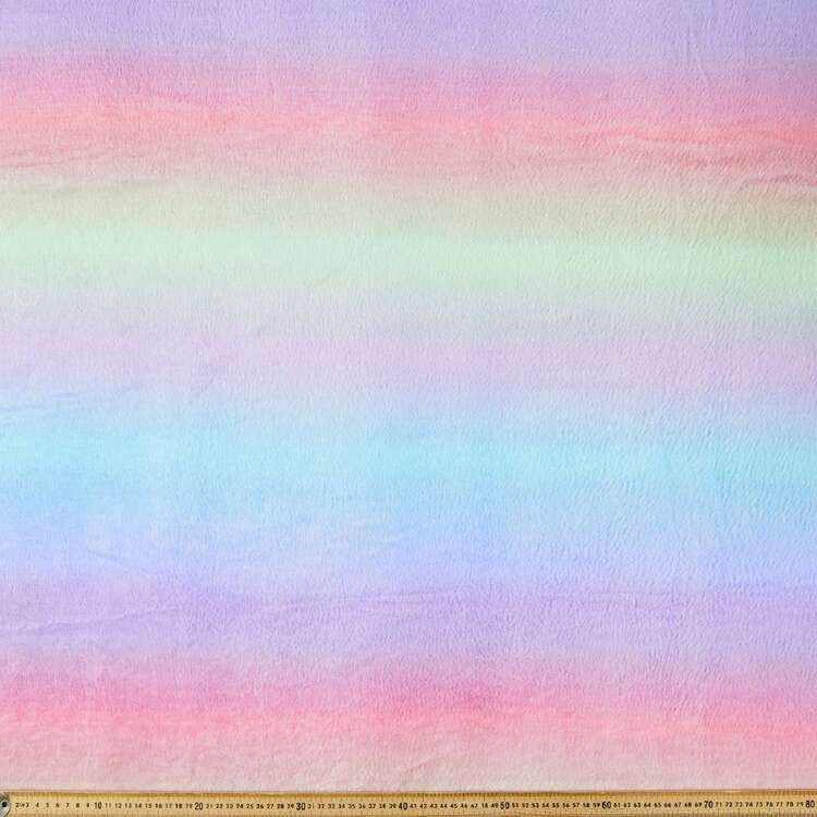 Rainbow Printed 150 cm Coral Fleece Fabric Pastel