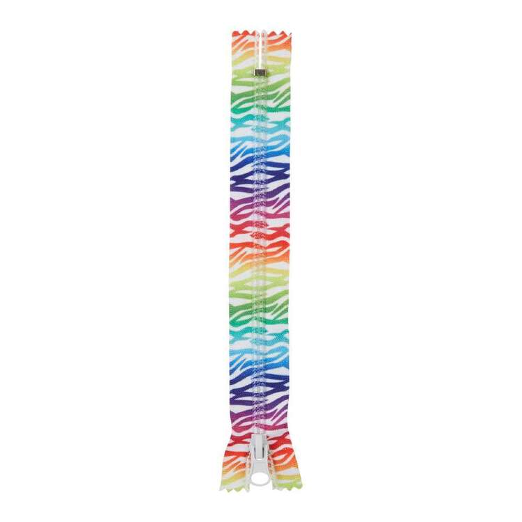 Rainbow Zebra Print Zipper