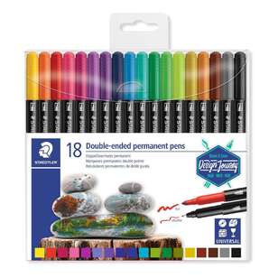 Staedtler Double-Ended Permanent Pen Set of 18 Multicoloured 18 Pack