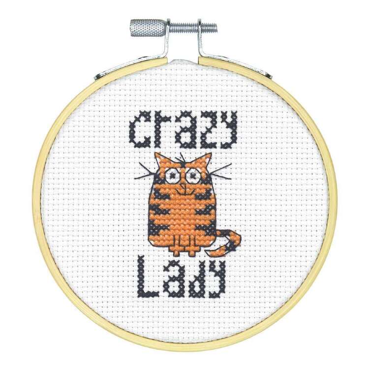 Dimensions Crazy Cat Lady Embroidery Kit