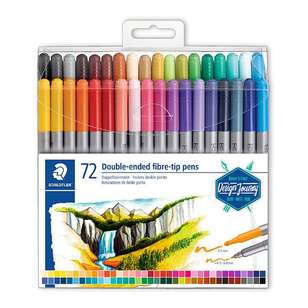 Staedtler Double-Ended Fibre Tip Pen Set of 72 Multicoloured 72 Pack