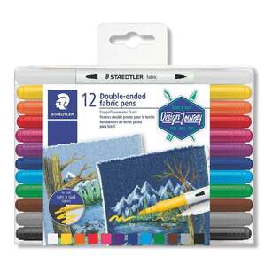 Staedtler Double-Ended Fabric Marker Set of 12 Multicoloured 12 Pack