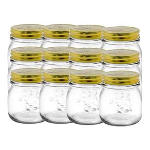Lemon & Lime Roma Glass Conserve Jars 12 Pack  Gold 300 mL