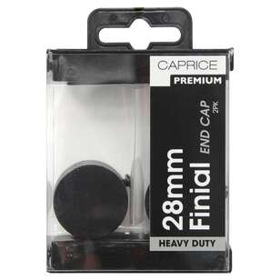 Caprice Premium 28 mm Endcap Finials Matte Black