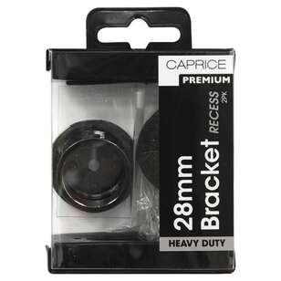 Caprice Premium 28 mm Recess Rod Brackets 2 Pack Gunmetal