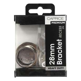 Caprice Premium 28 mm Recess Rod Brackets 2 Pack Silver