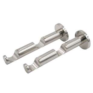 Caprice Premium 28 mm Double Rod Brackets 2 Pack Silver