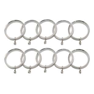 Caprice Premium 28 mm Curtain Rings 10 Pack Silver