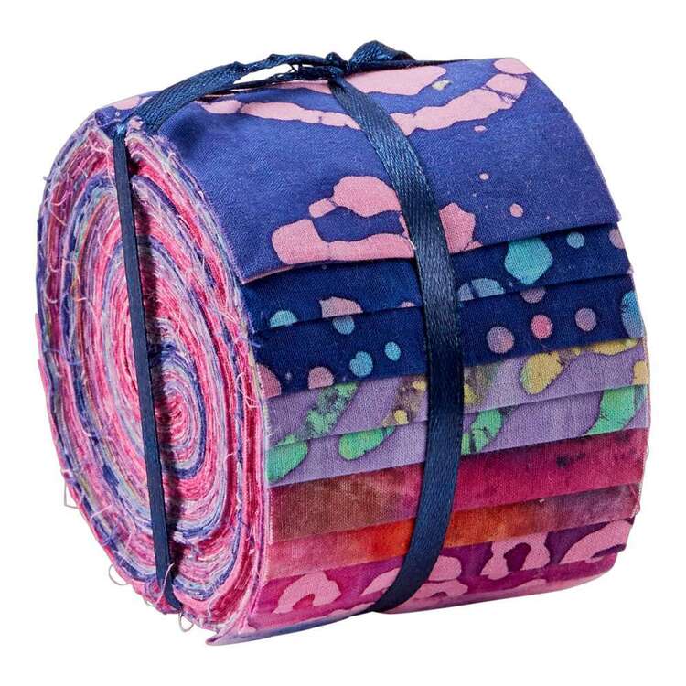 Pink & Purple Indian Batik Jelly Roll 20 Pieces