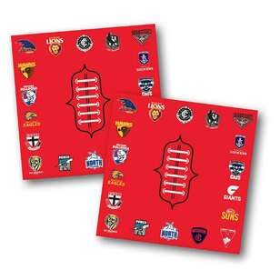 AFL All Team Party Napkins 16 Pack Multicoloured