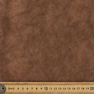 Party Play Plain 135 cm Smooth Pleather Fabric Brown 135 cm