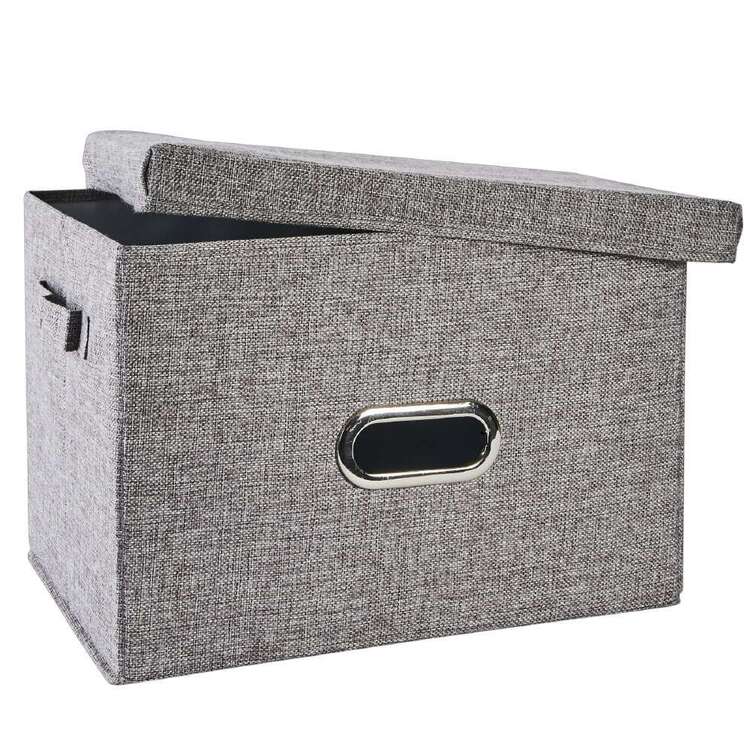 Living Space Storage Box Grey 37 x 27 x 26 cm