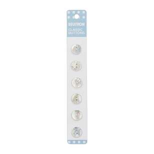 Beutron Classic 2 Hole Button 6 Pack Natural 12 mm
