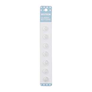 Beutron Classic 2 Hole Button 7 Pack White 10 mm