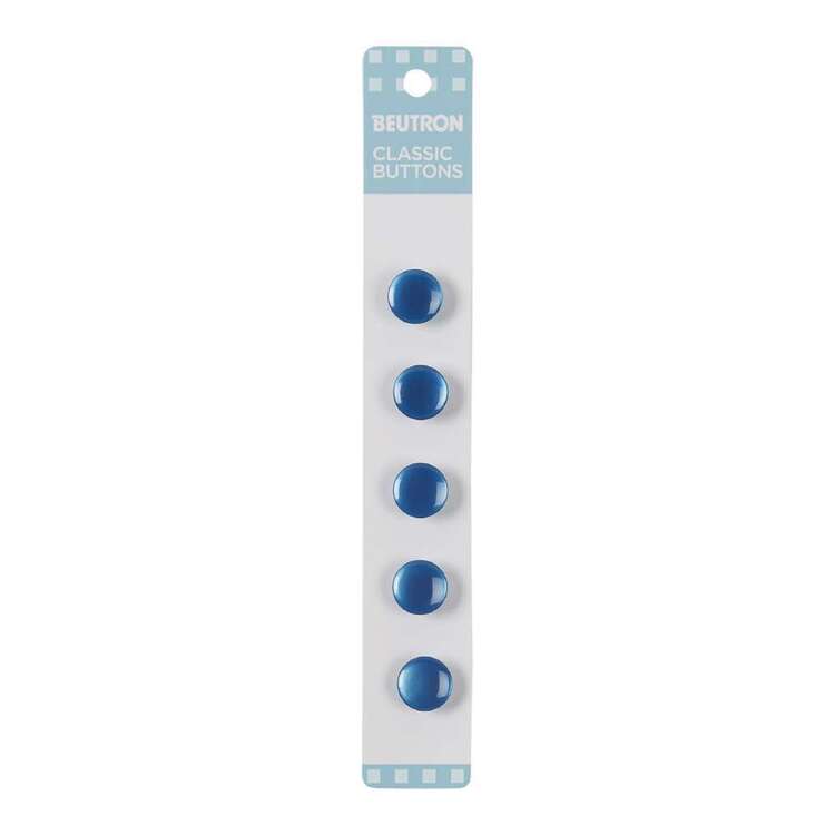 Beutron Classic Round Button 5 Pack Blue 12 mm